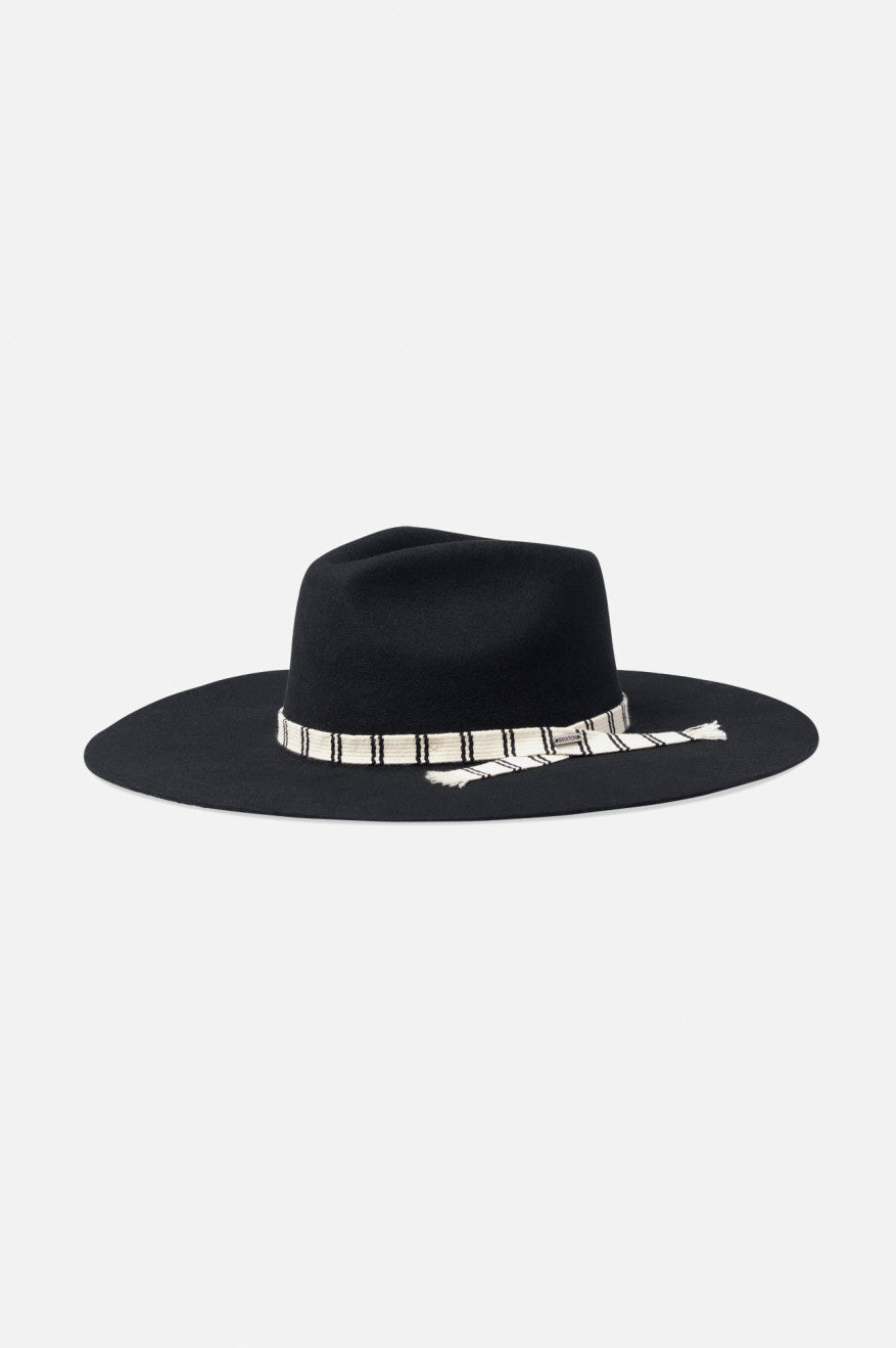 Women\'s Brixton Leigh Felt Fedora Fedoras Black | 5873DVUKL