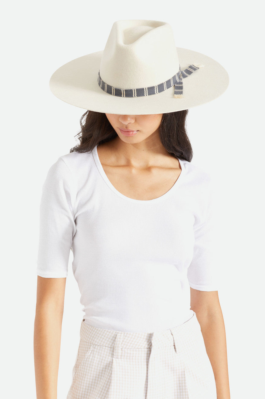 Women's Brixton Leigh Felt Fedora Fedoras White | 8210VZOHP