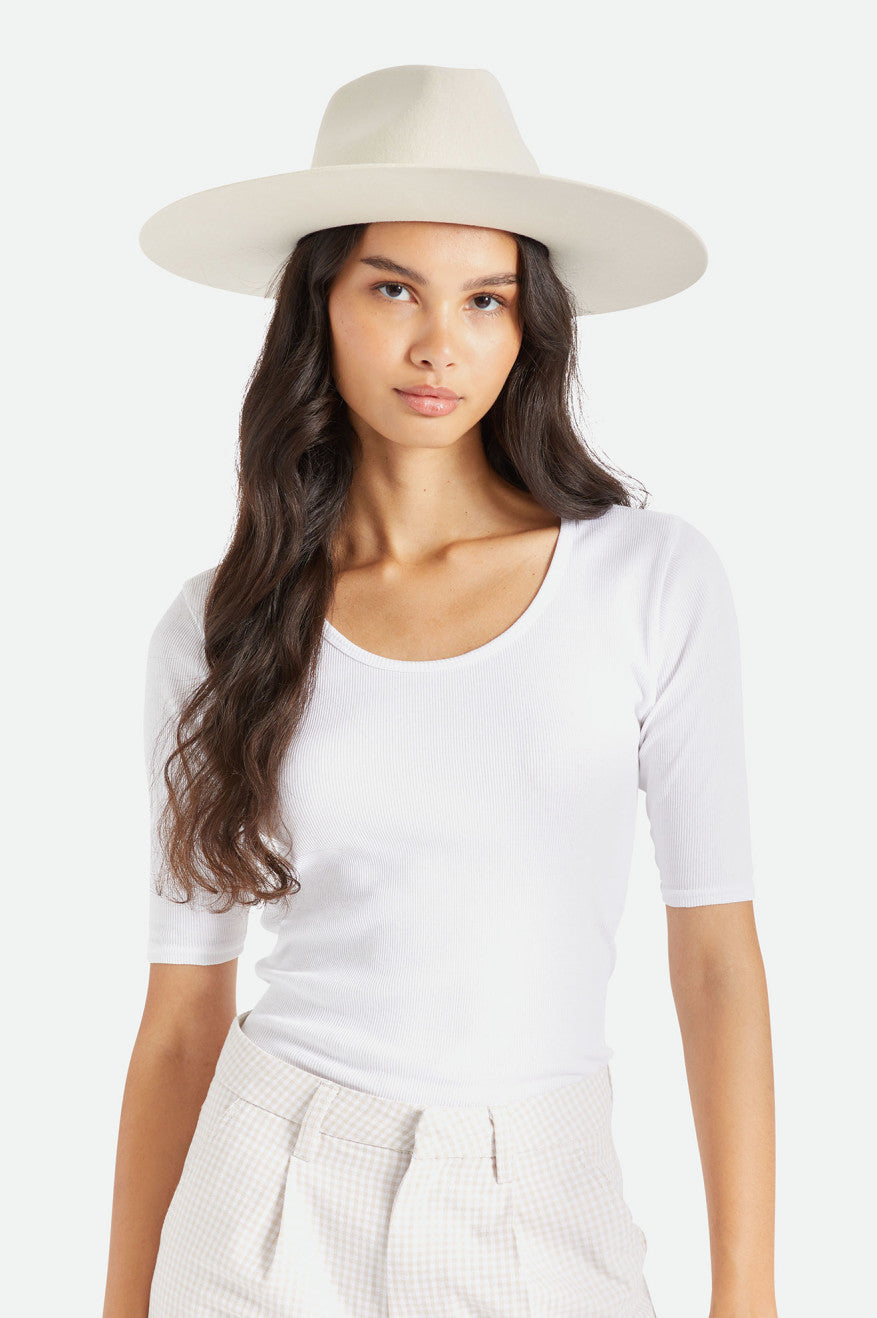 Women's Brixton Leigh Felt Fedora Fedoras White | 8210VZOHP