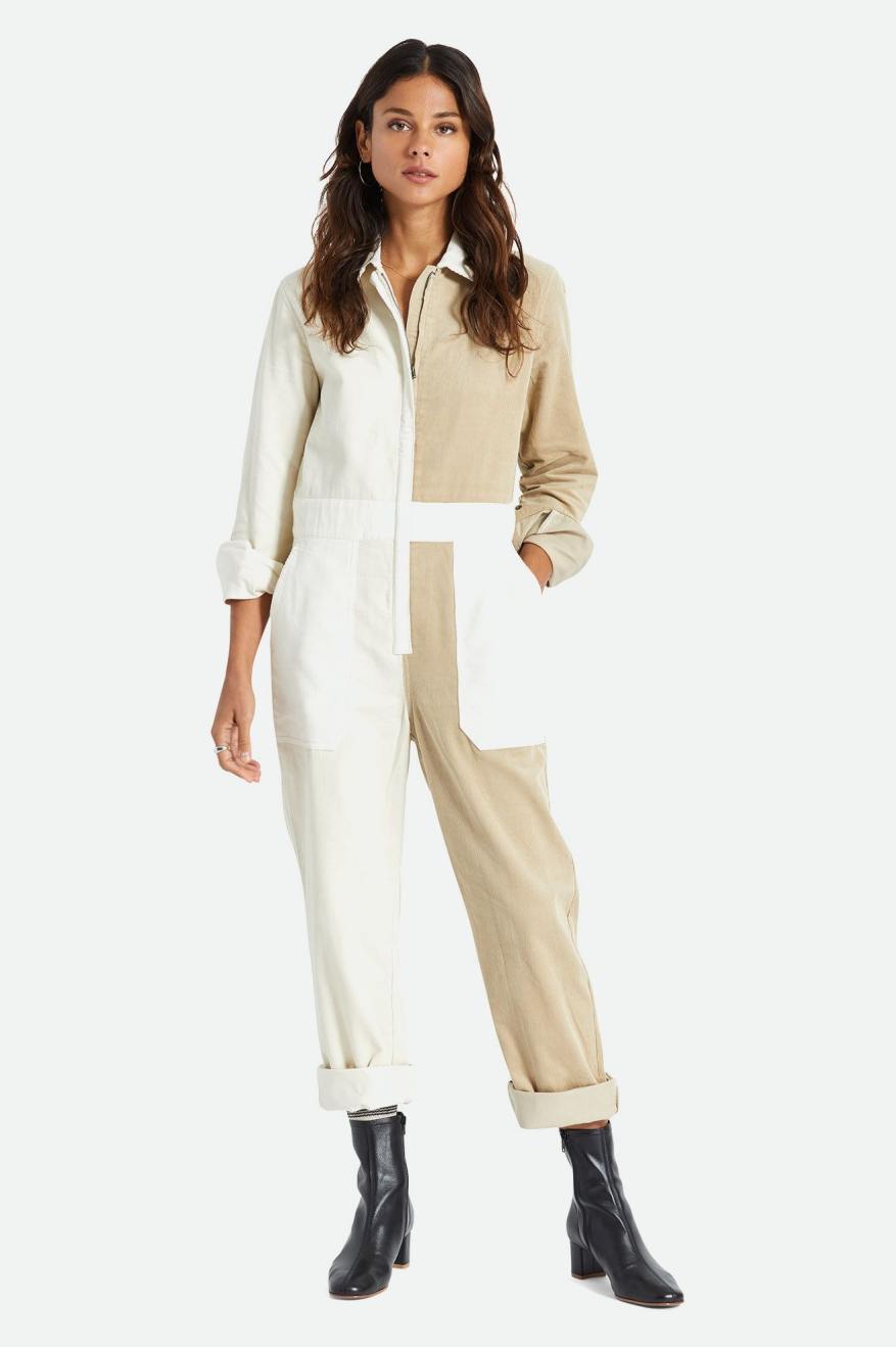 Women's Brixton Mersey Coverall Jumpsuit Light Yellow | 3508LSDPI