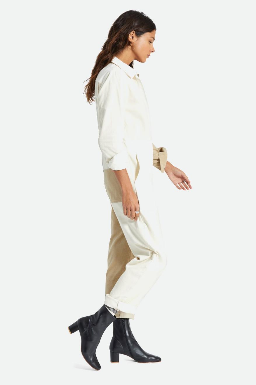 Women's Brixton Mersey Coverall Jumpsuit Light Yellow | 3508LSDPI