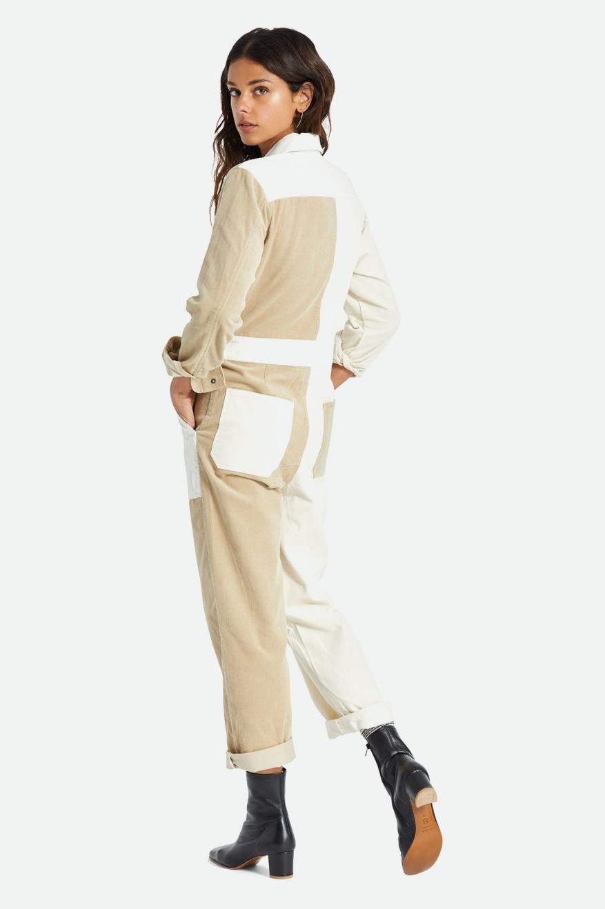 Women's Brixton Mersey Coverall Jumpsuit Light Yellow | 3508LSDPI