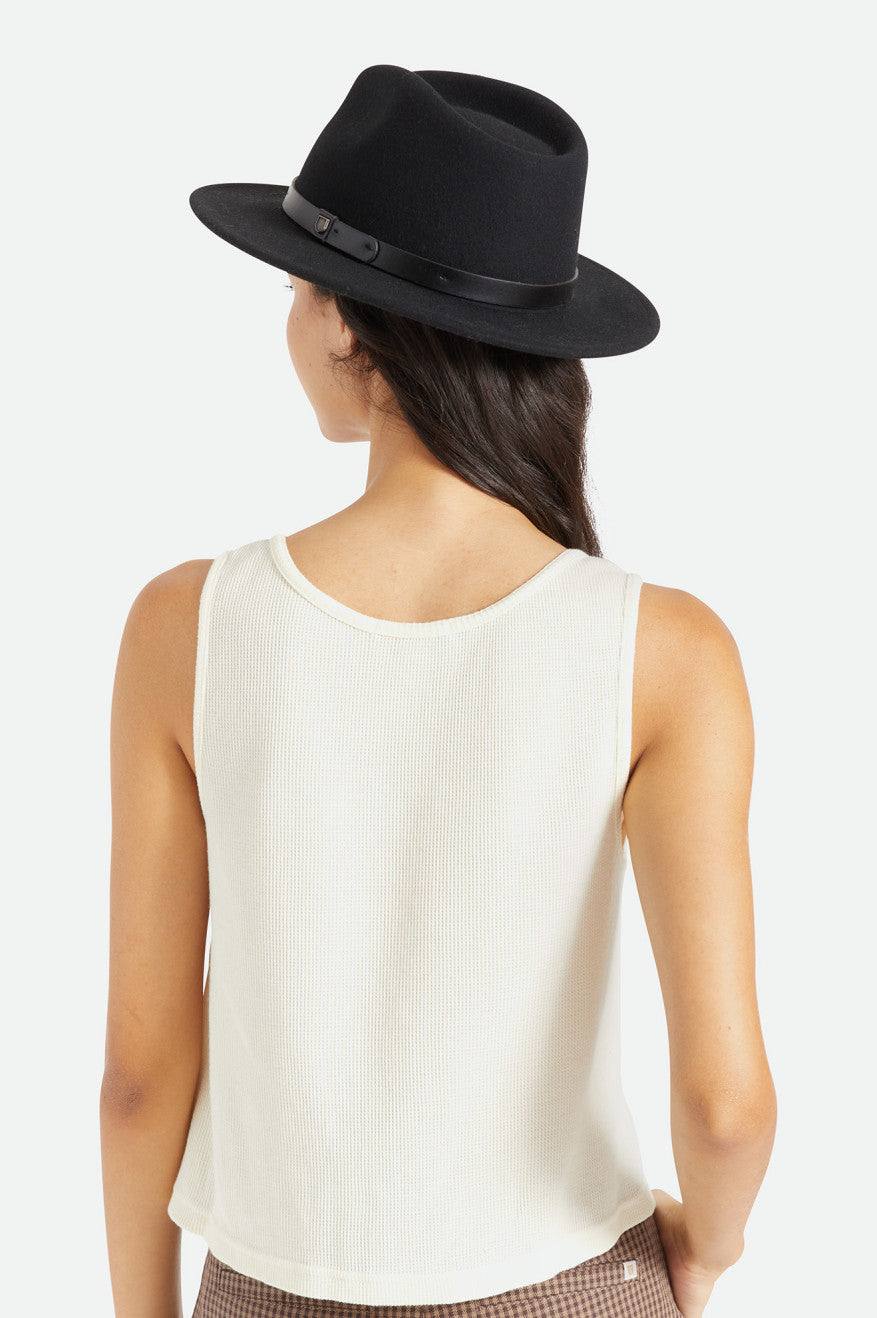 Women's Brixton Messer Fedora Fedoras Black | 6489RKHYO