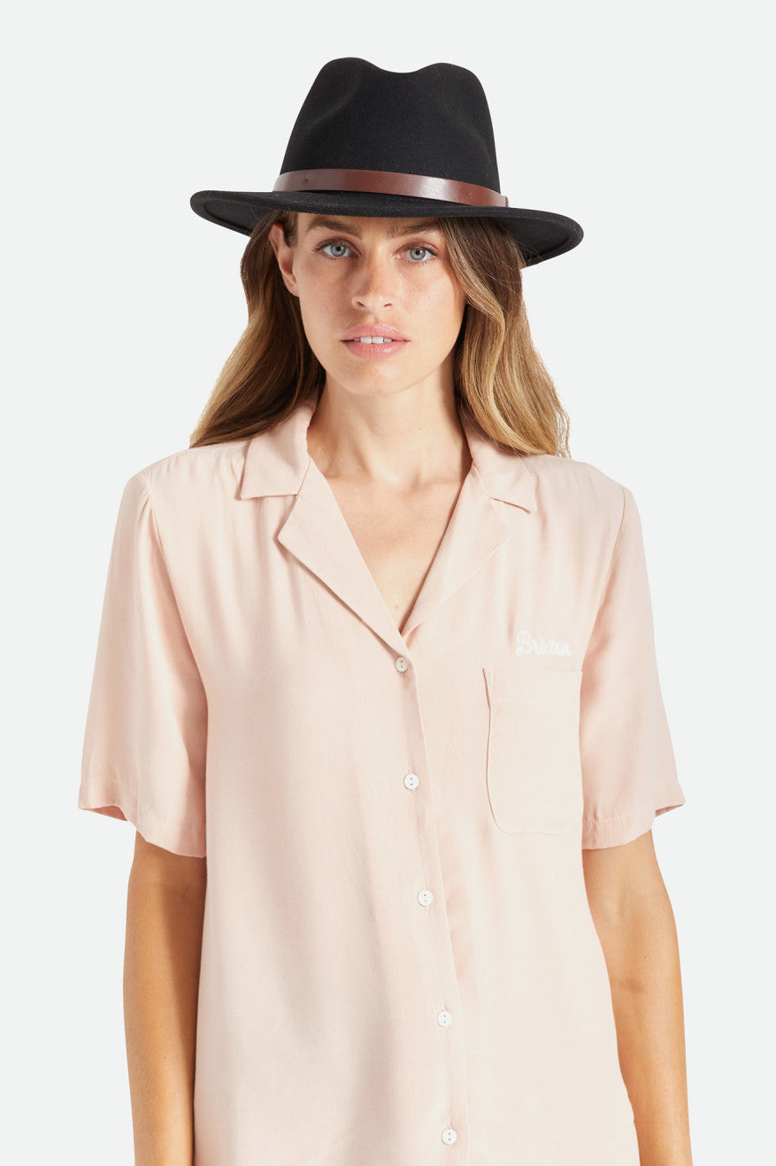 Women's Brixton Messer Fedora Fedoras Black | 9317SXTDL