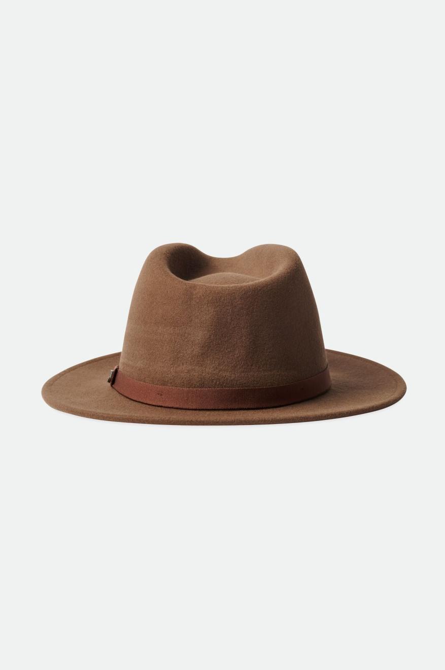 Women's Brixton Messer Packable Fedora Fedoras Brown | 3215HGIMT