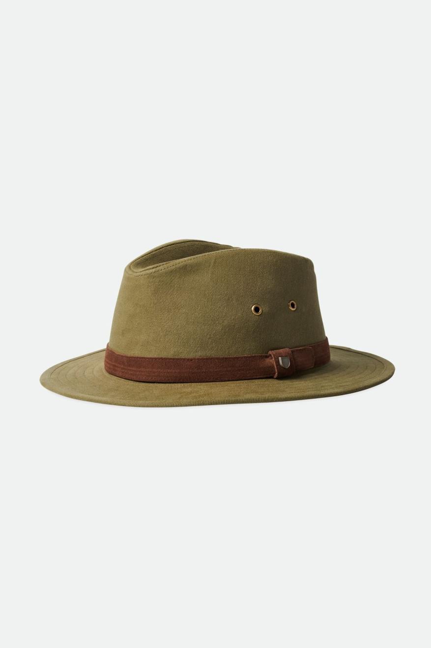 Women\'s Brixton Messer Utility Adventure Fedora Fedoras Olive | 5294NMFWA