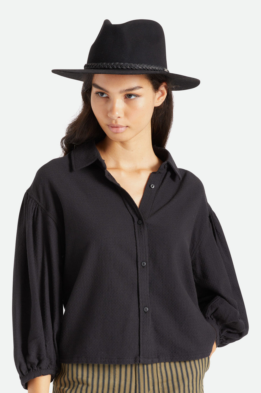 Women's Brixton Messer Western Fedora Fedoras Black | 5127EZGRT