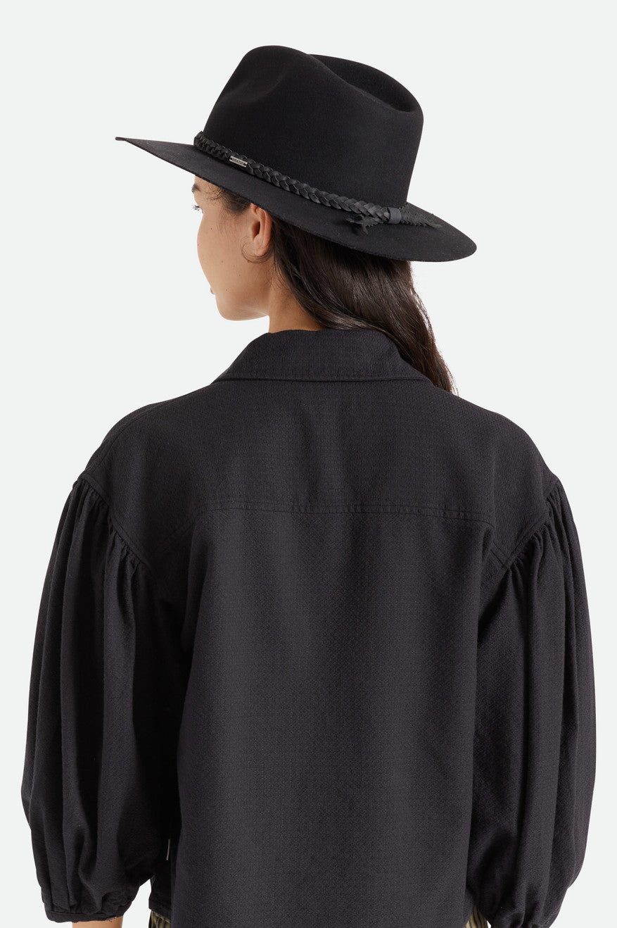 Women's Brixton Messer Western Fedora Fedoras Black | 5127EZGRT