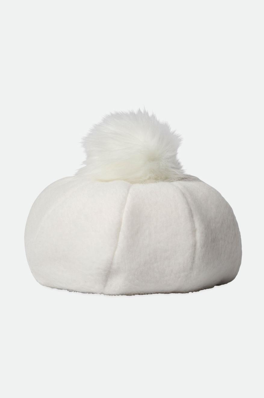 Women\'s Brixton Natalie Oversized Pom Berets White | 6194HVPQI