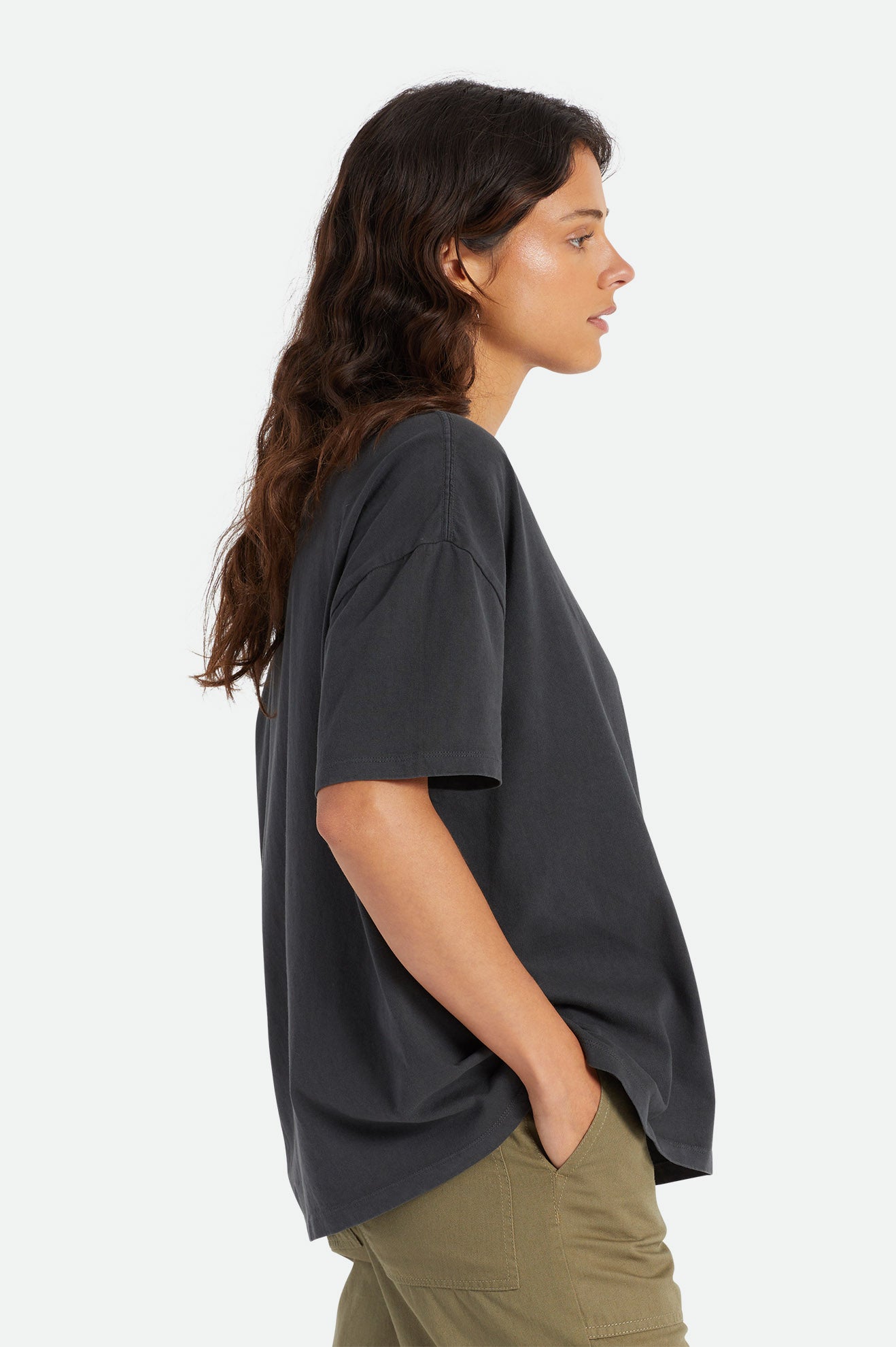 Women's Brixton Oversized Boyfriend Tee Tops Black | 1968ATMSE