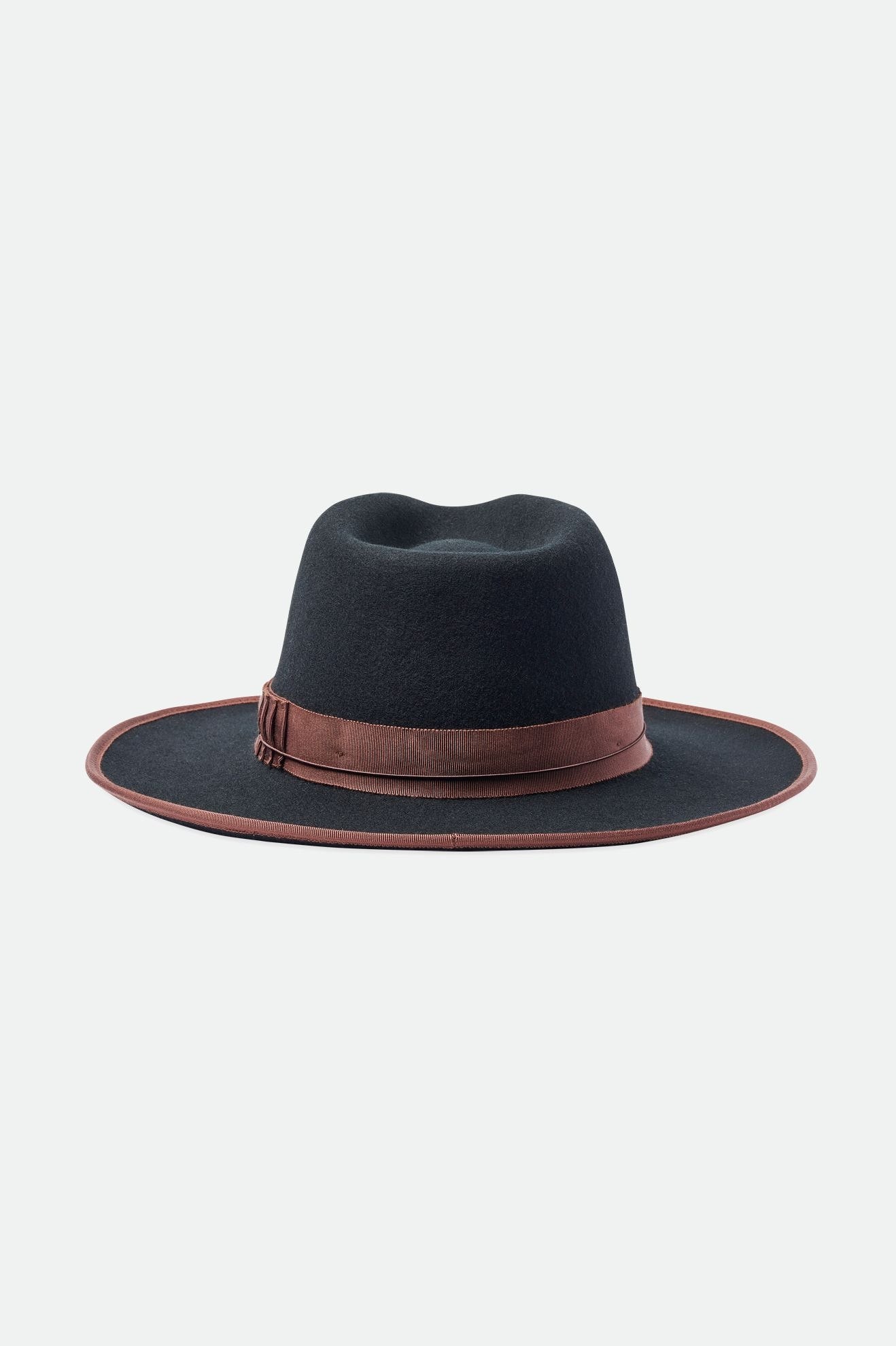 Women's Brixton Reno Fedora Fedoras Black / Brown | 3146NZHQS