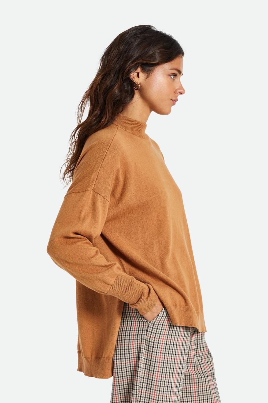 Women's Brixton Reserve Oversized Cashmere Sweater Tops Orange | 0816NUCKQ