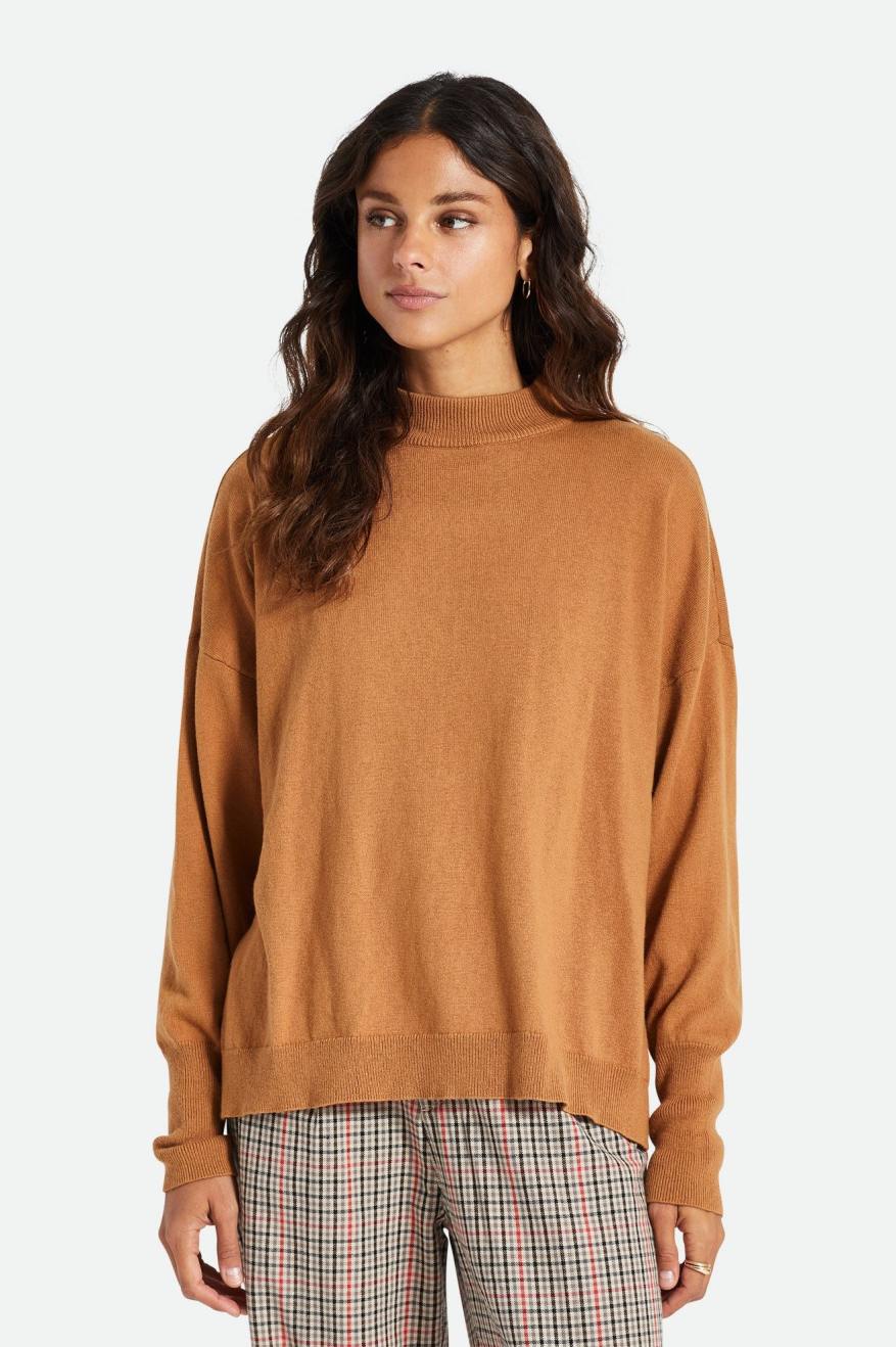 Women's Brixton Reserve Oversized Cashmere Sweater Tops Orange | 0816NUCKQ