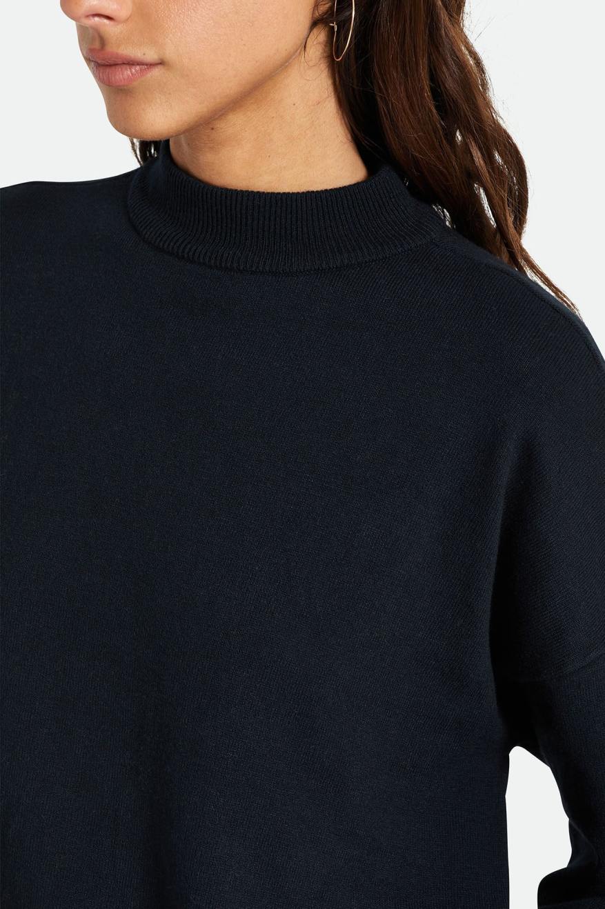 Women's Brixton Reserve Oversized Cashmere Sweater Tops Black | 2750CUVES