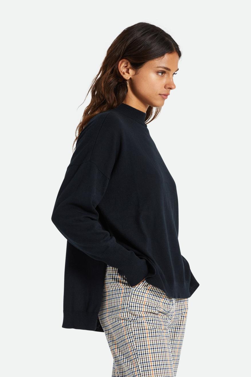 Women's Brixton Reserve Oversized Cashmere Sweaters Black | 3512KPXNB