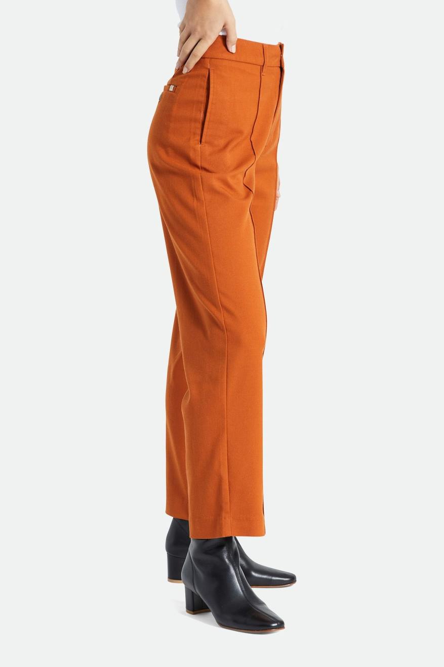 Women's Brixton Retro Trouser Bottoms Orange | 4361FXZES