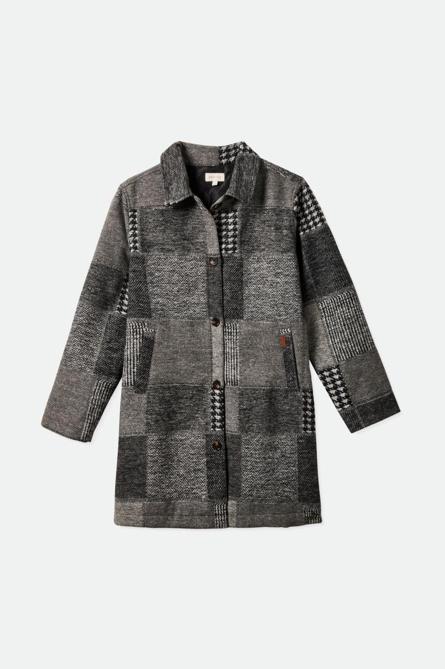 Women's Brixton Swindon Patchwork Jackets Grey | 2760RFNEU