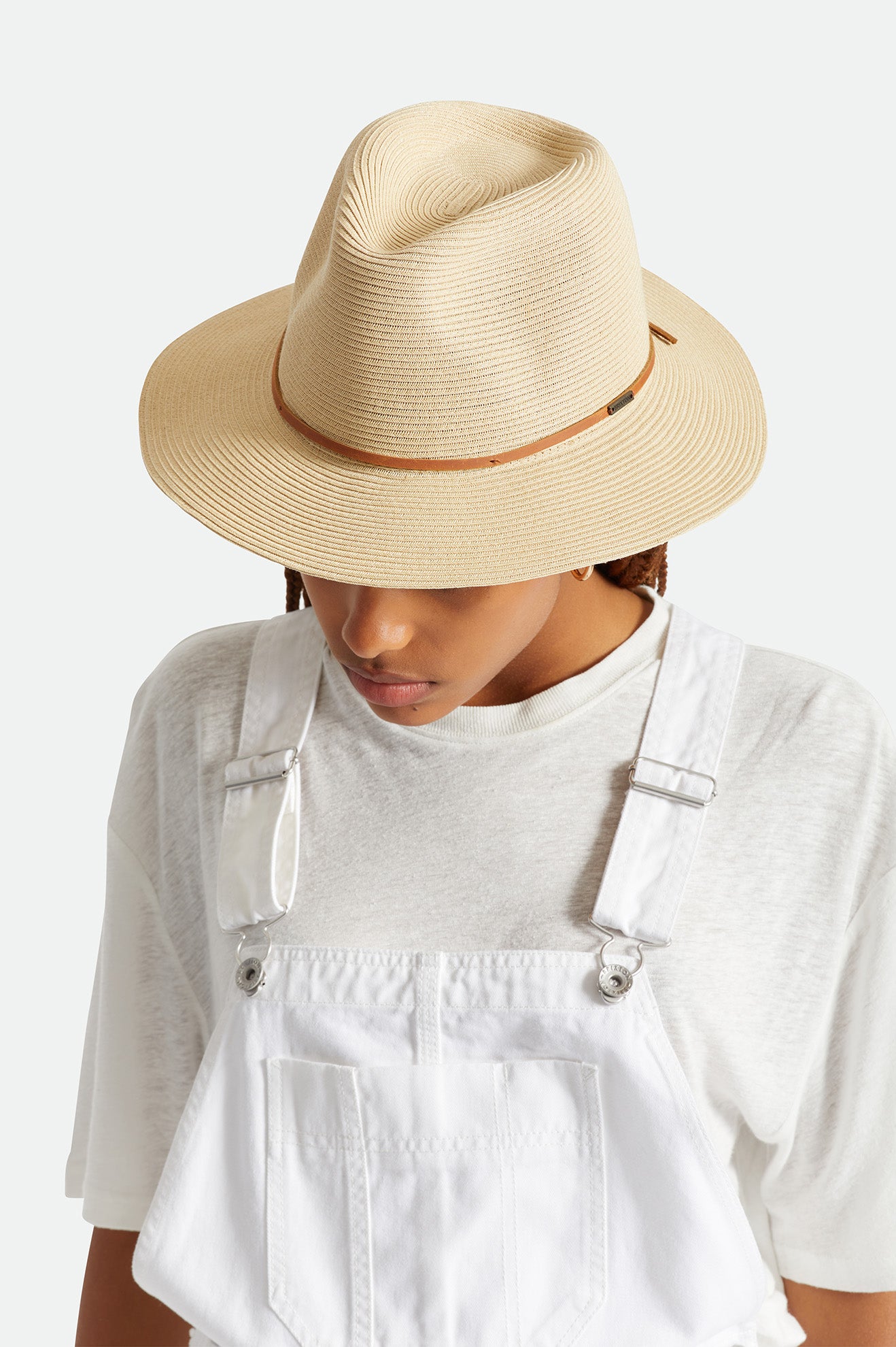 Women's Brixton Wesley Packable Fedora Straw Hats Brown | 6750SZEOK