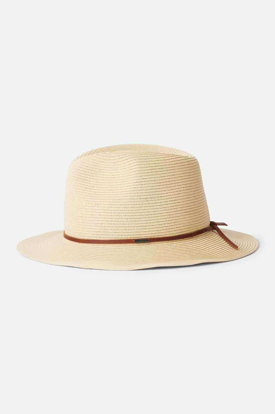 Women's Brixton Wesley Packable Fedora Straw Hats Brown | 6750SZEOK